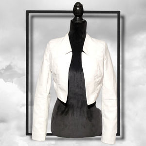NEW LOOK - Adorable Faux Leather Cropped Open Jacket